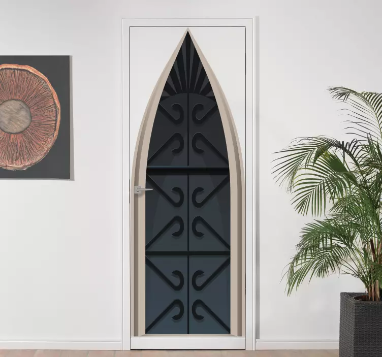 Fantastic medieval gate door sticker - TenStickers