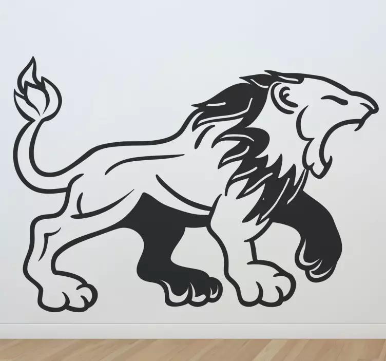 Medieval Lion Roar Decal - TenStickers