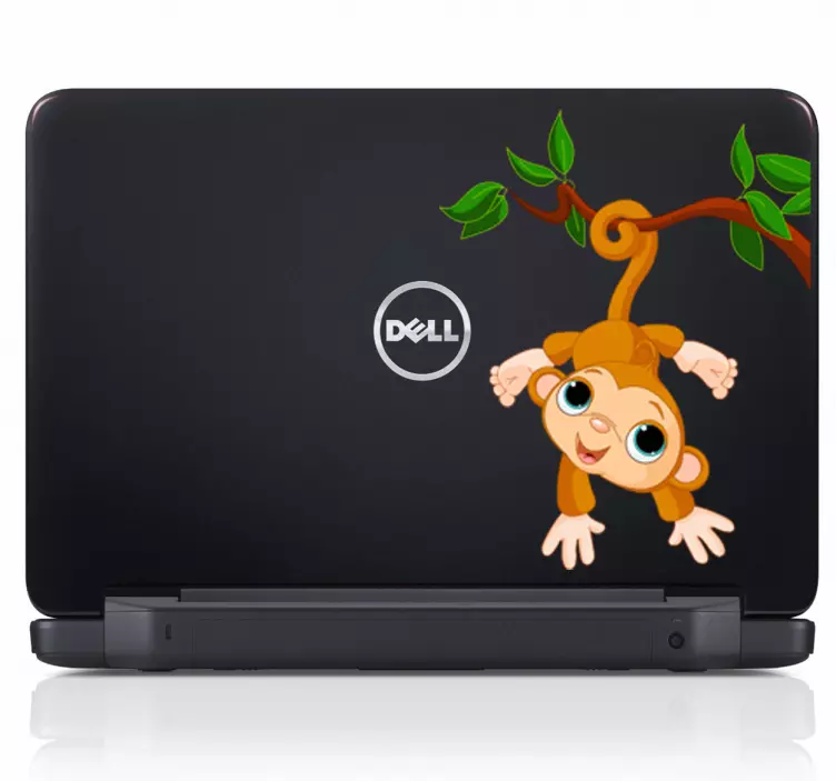 Monkey Hanging on Tree Kids Sticker - TenStickers