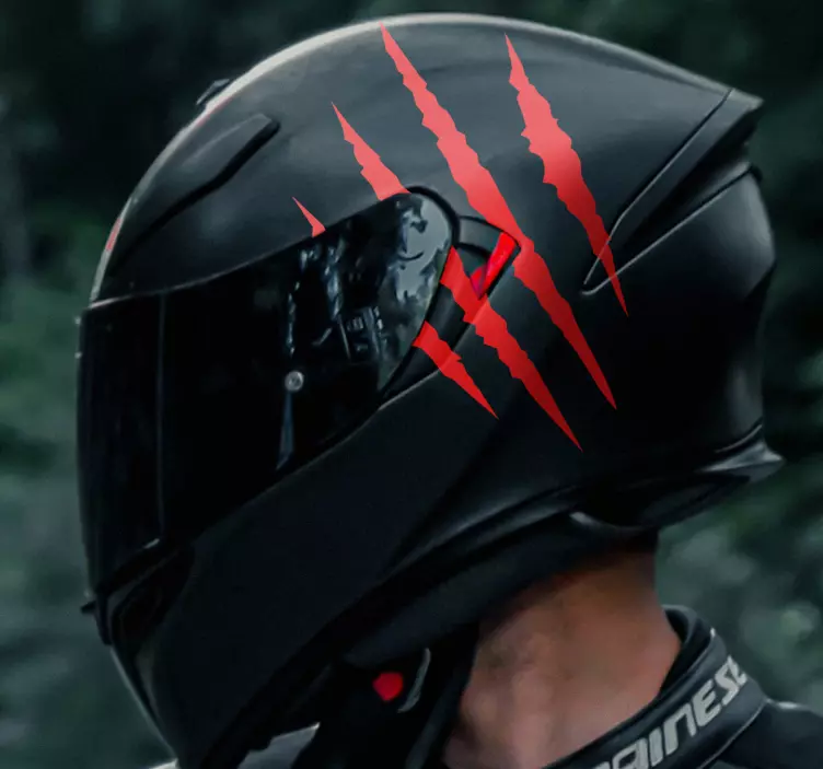 monochrome scratch helmet motorcycle decal - TenStickers