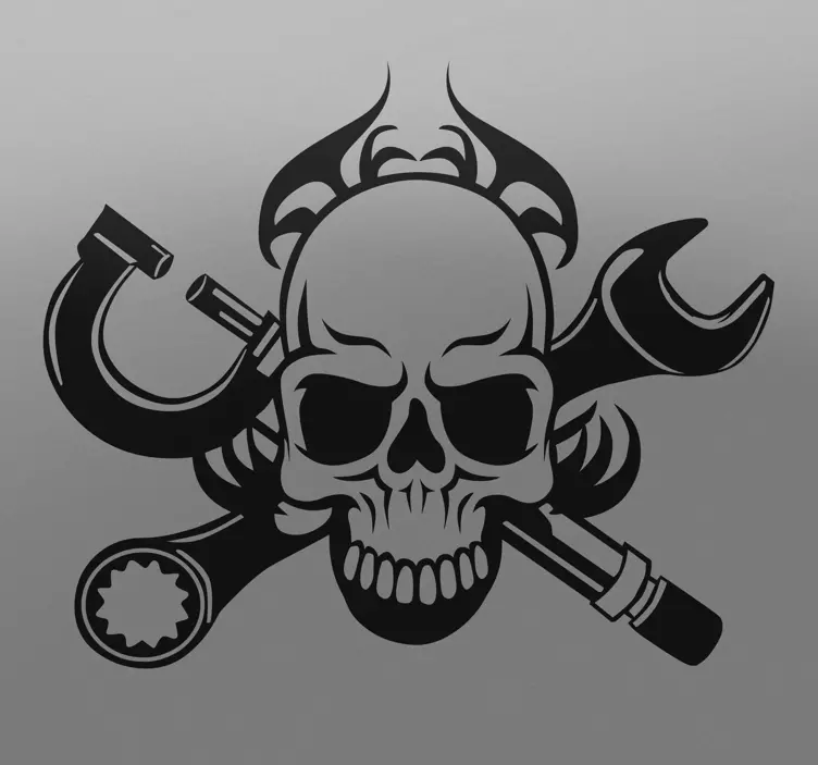 Motor Skull Decorative Sticker - TenStickers