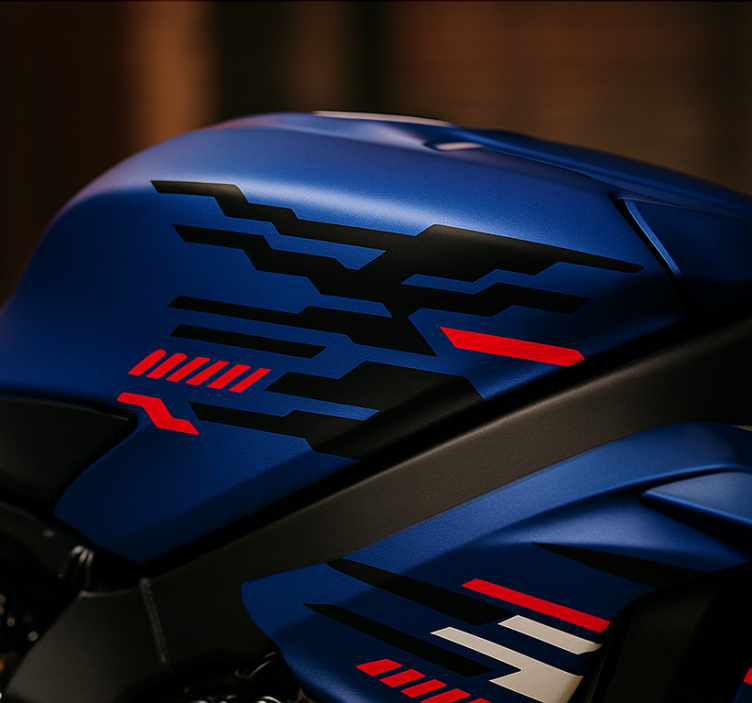 Motorcycle sticker black-red futuristic design - TenStickers