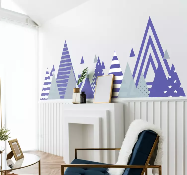 Mountain Pattern Arrangement geometric wall sticker - TenStickers