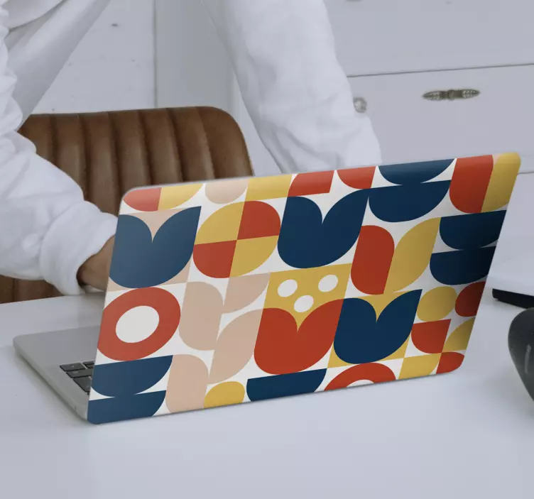 Multicolor 70's pattern laptop skins - TenStickers