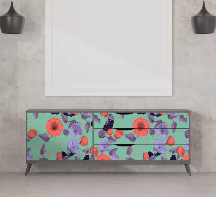 Neon purple design furniture decal - TenStickers