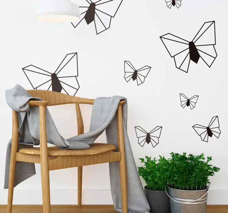 Origami Butterflies Wall Sticker - TenStickers