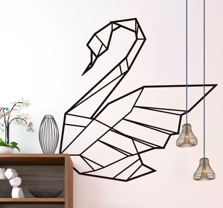 Origami Swan Wall Sticker - TenStickers