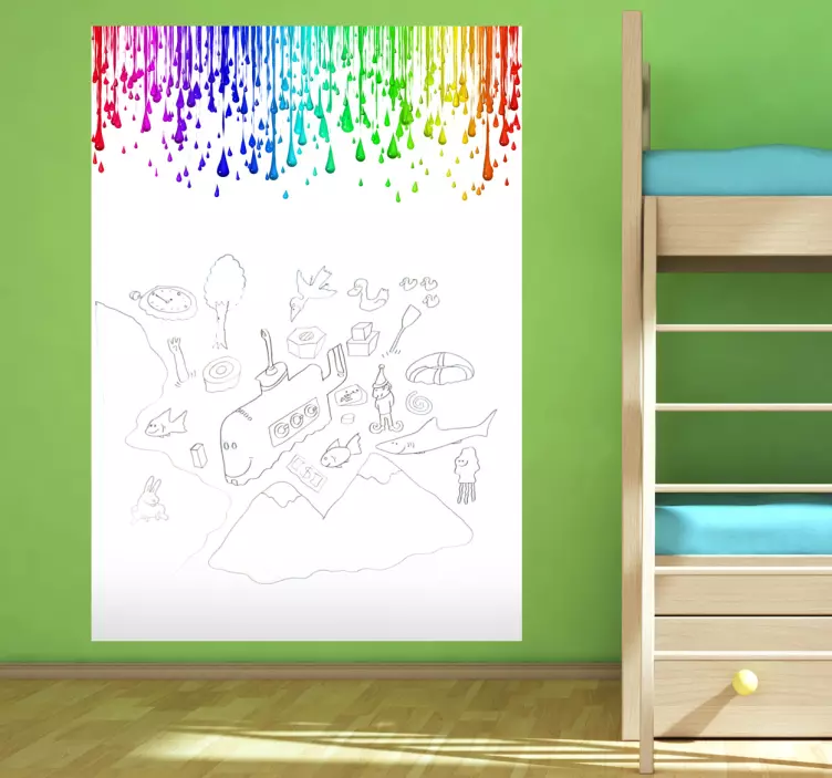 Paint Drops Whiteboard Sticker - TenStickers