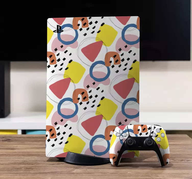 Painting art geometric pattern PS5 sticker - TenStickers