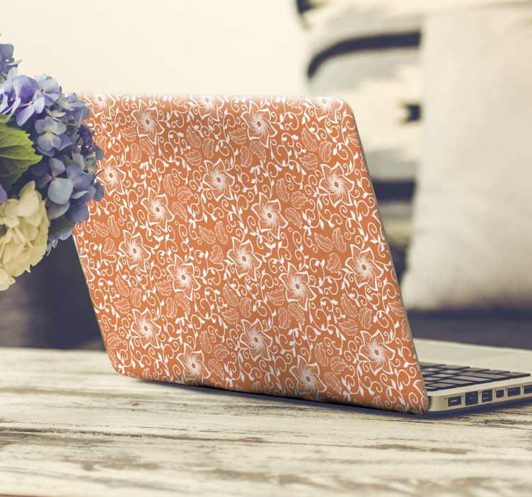 Paisley Flowers laptop sticker - TenStickers