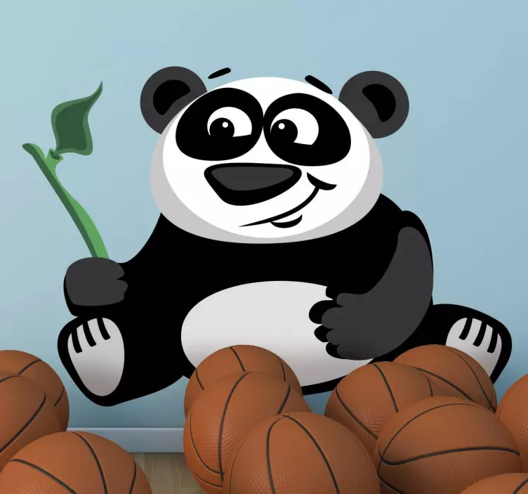 Panda with Bamboo Sticker - TenStickers