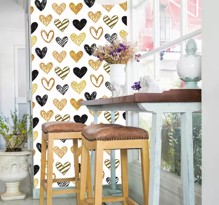 Pattern hearts valentine´s day sticker - TenStickers