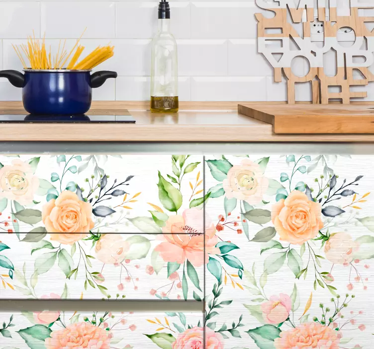 Pink pastel tone pattern furniture sticker - TenStickers