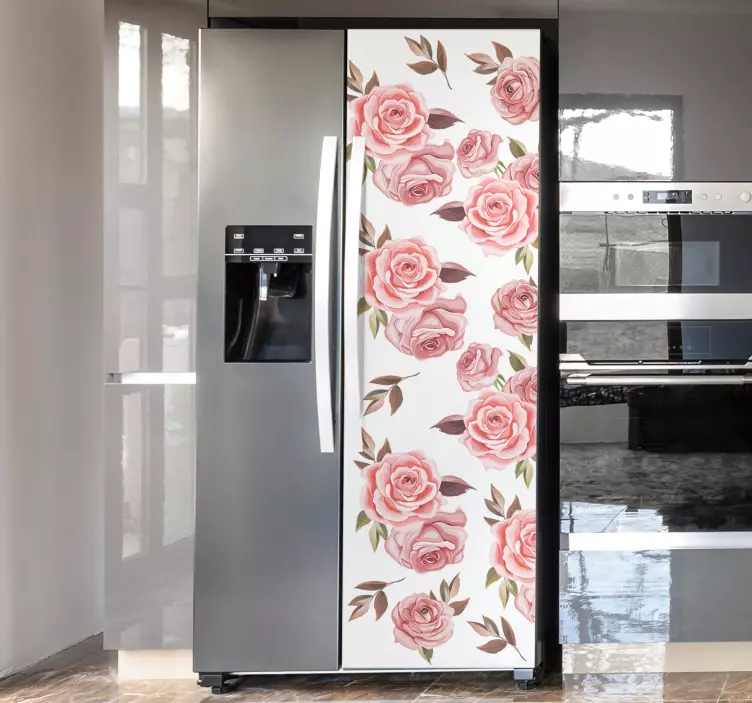 Pink roses fridge sticker - TenStickers