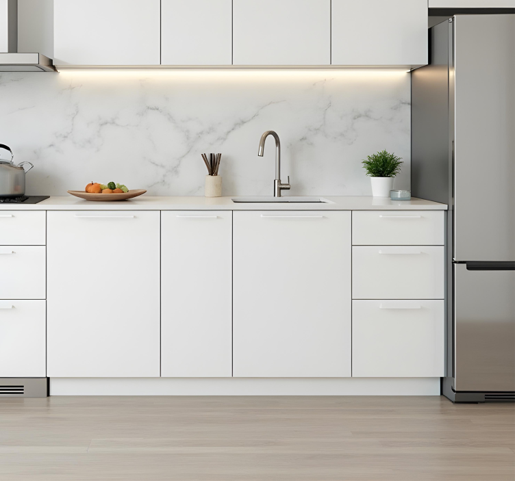 plain white design kitchen wall sticker - TenStickers