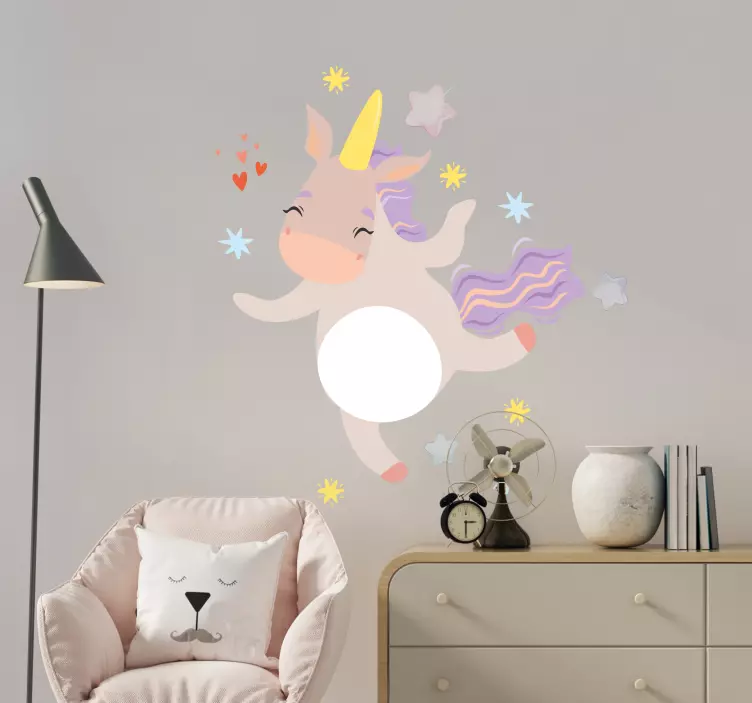 Grey unicorn dancing sticker illustration - TenStickers