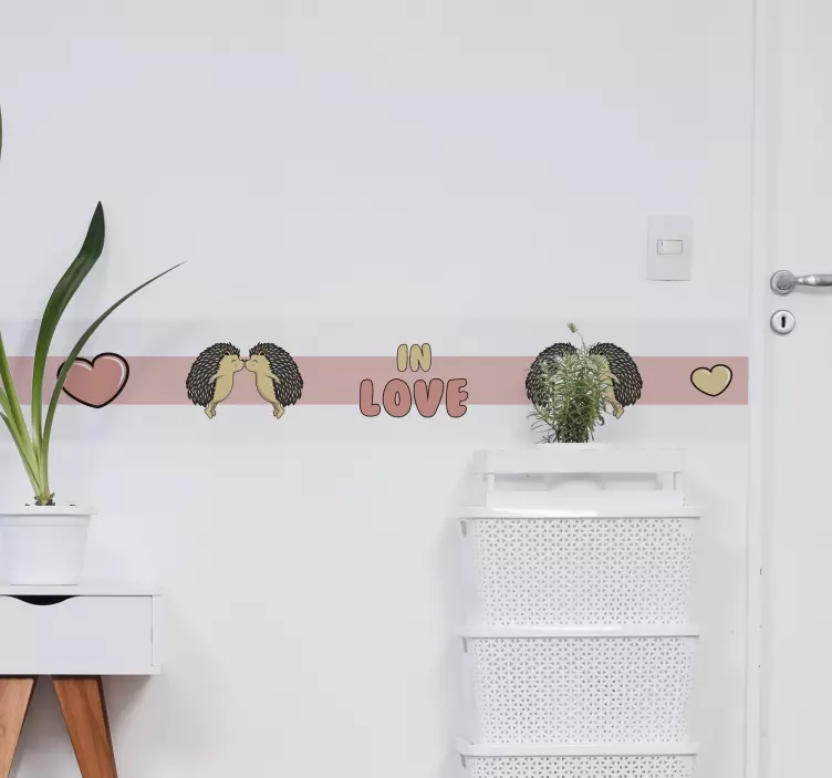 Porcupine in love decoration wall sticker - TenStickers