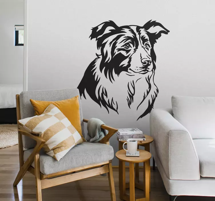 Portrait collie pet sticker - TenStickers