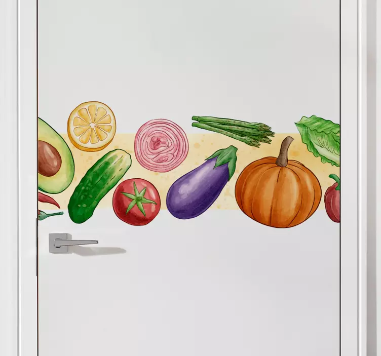 Pretty presentation of vegetables door sticker - TenStickers
