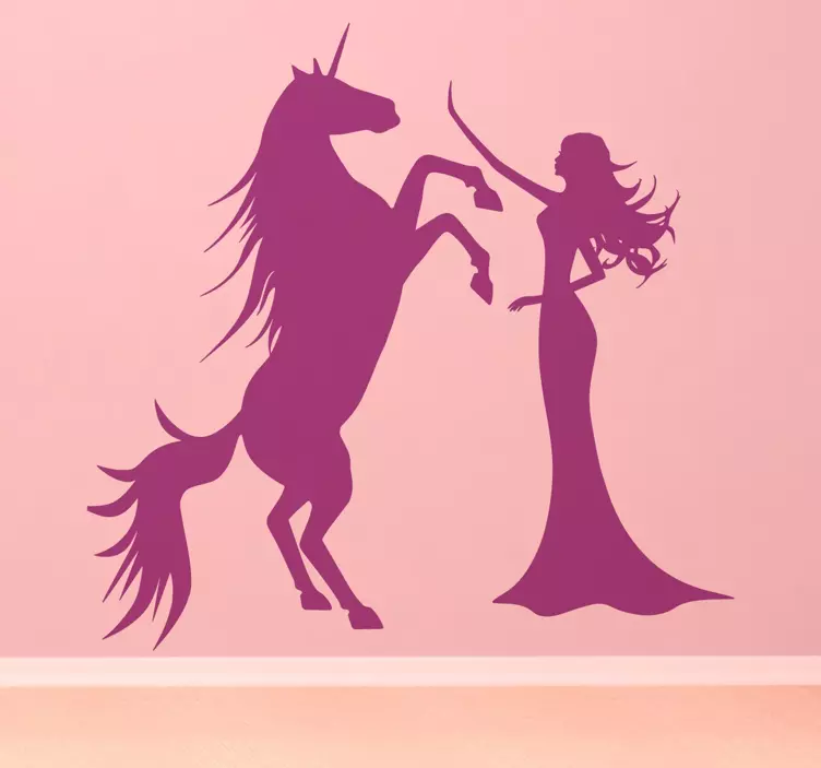 Princess & Unicorn Wall Sticker - TenStickers