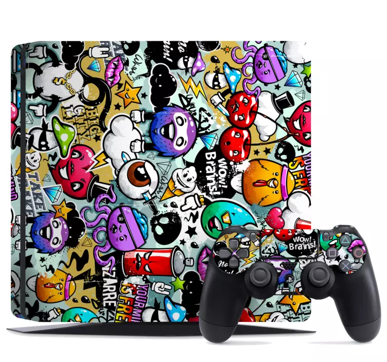 Ps4 skin in vibrant colorful shapes - TenStickers
