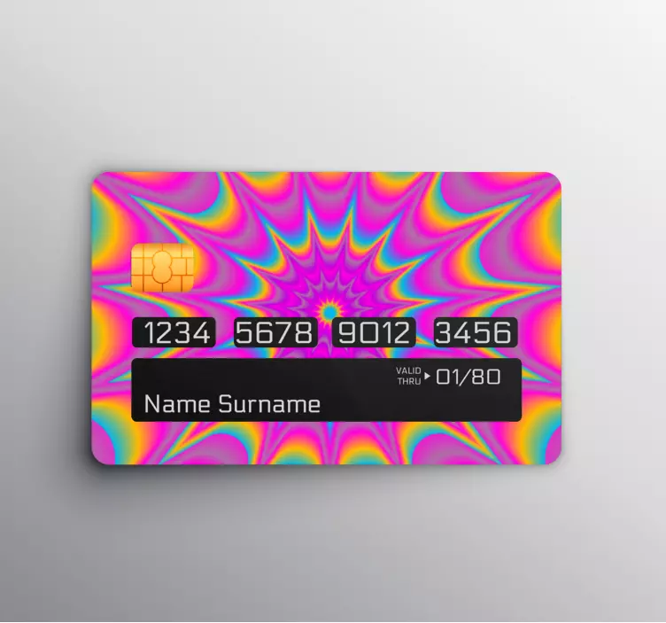 Psychedelic effect credit card sticker - TenStickers