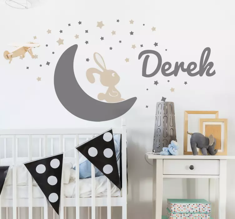 rabbit good night moon animal wall sticker - TenStickers
