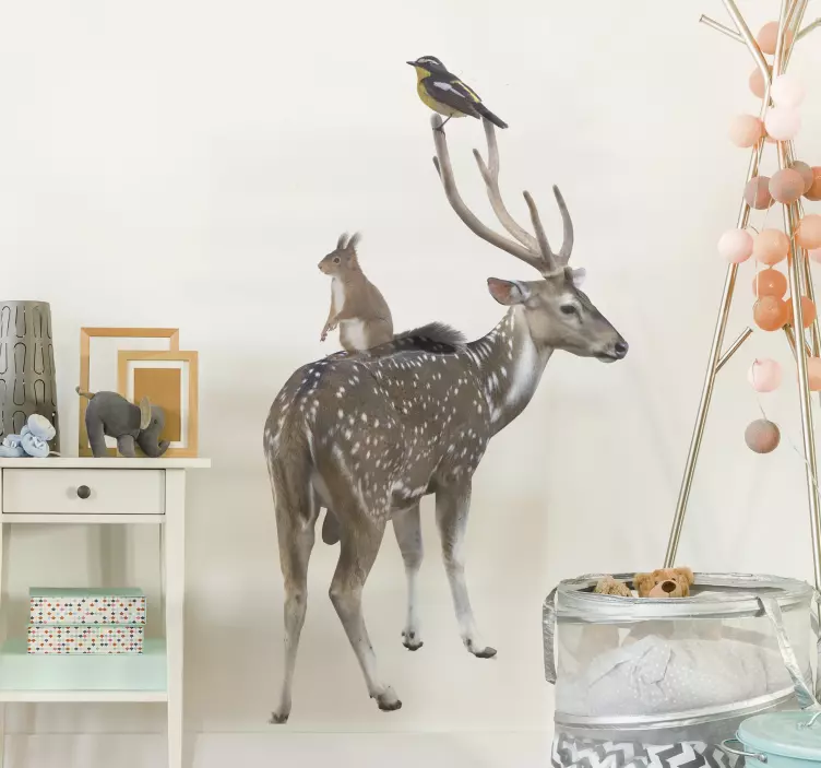 Realistic animals with deer wild animal decal - TenStickers