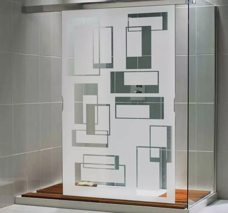 Rectangular Pattern shower Glass Sticker - TenStickers