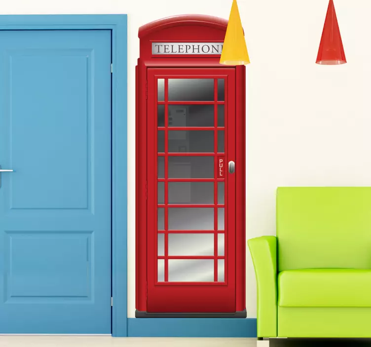 Red Telephone Box London Sticker - TenStickers