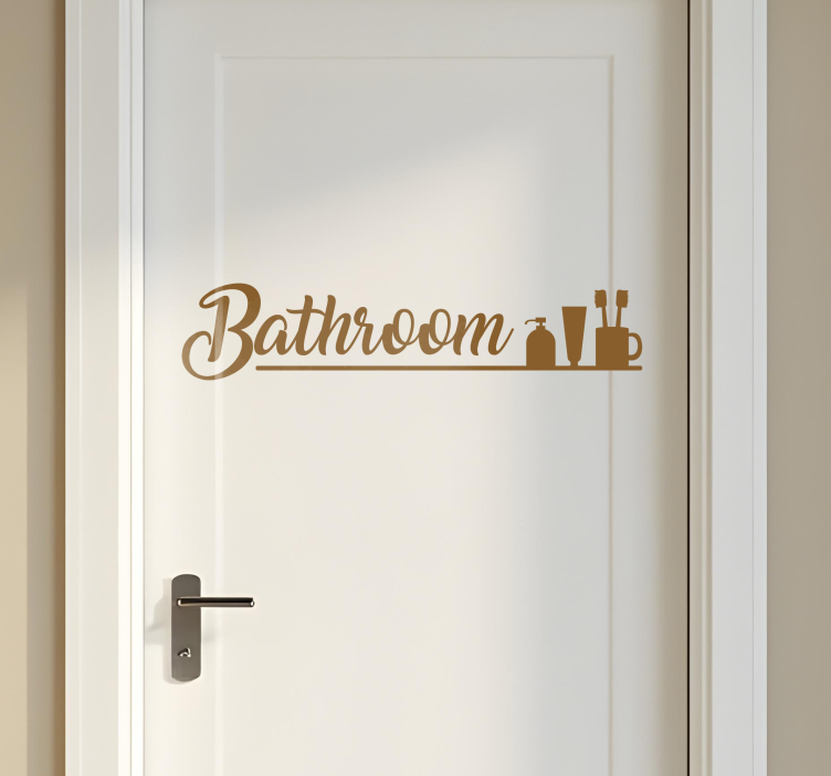 Bathroom script bathroom wall sticker - TenStickers