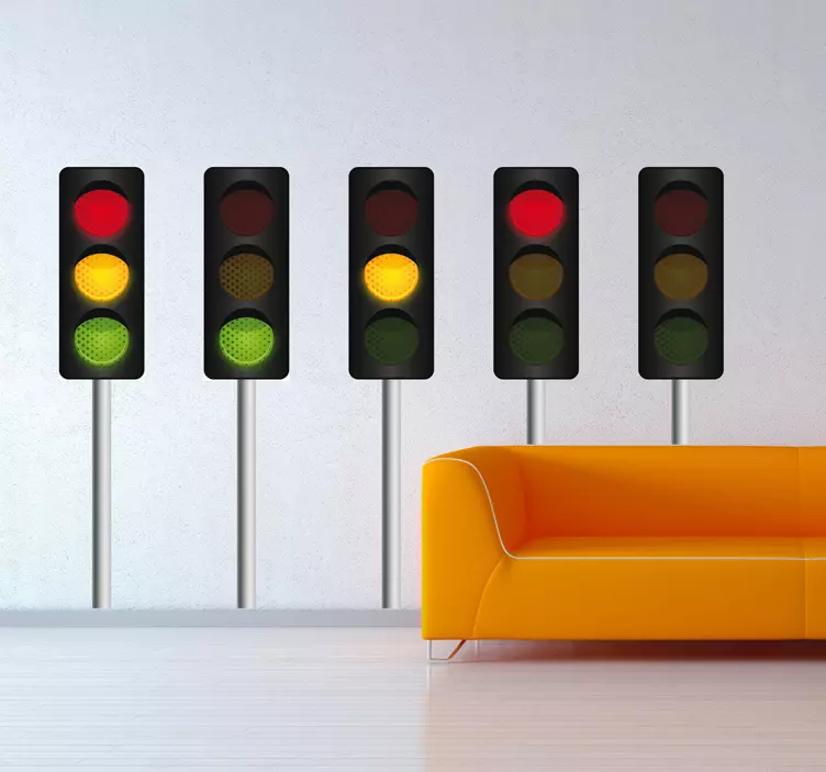 Road Traffic Lights Wall Sticker - TenStickers