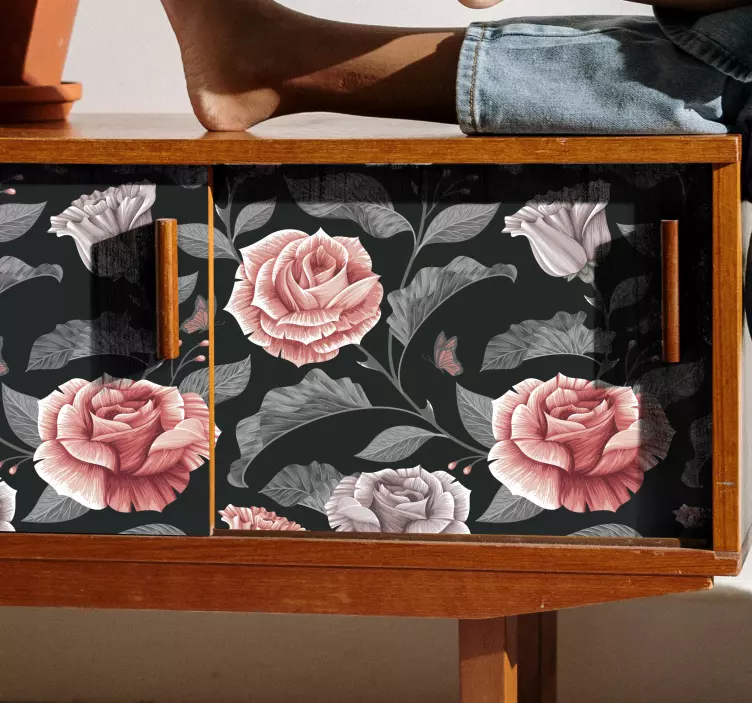 Roses pattern laptop sticker - TenStickers