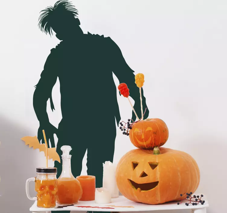 Scary Zombie Silhouette Sticker - TenStickers