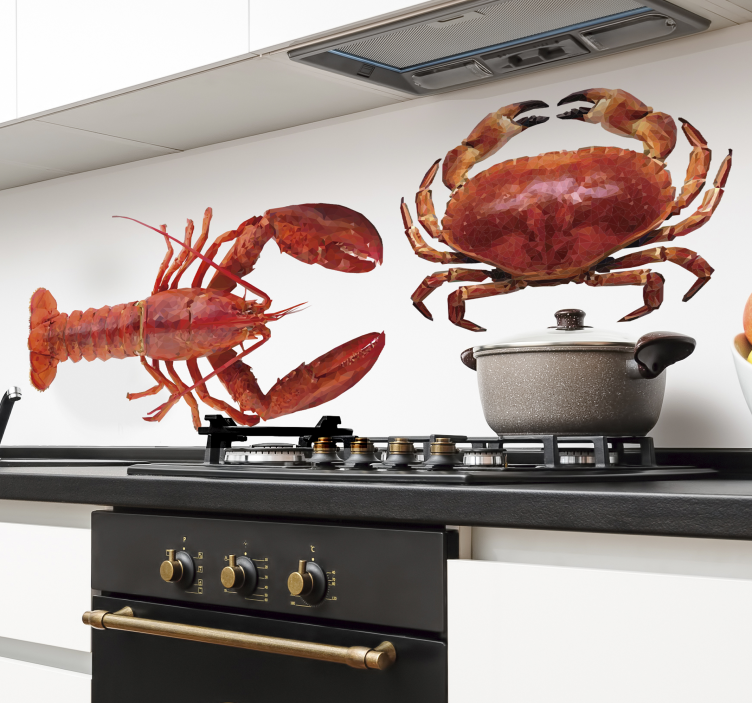 Seafood drawing fish wall sticker - TenStickers
