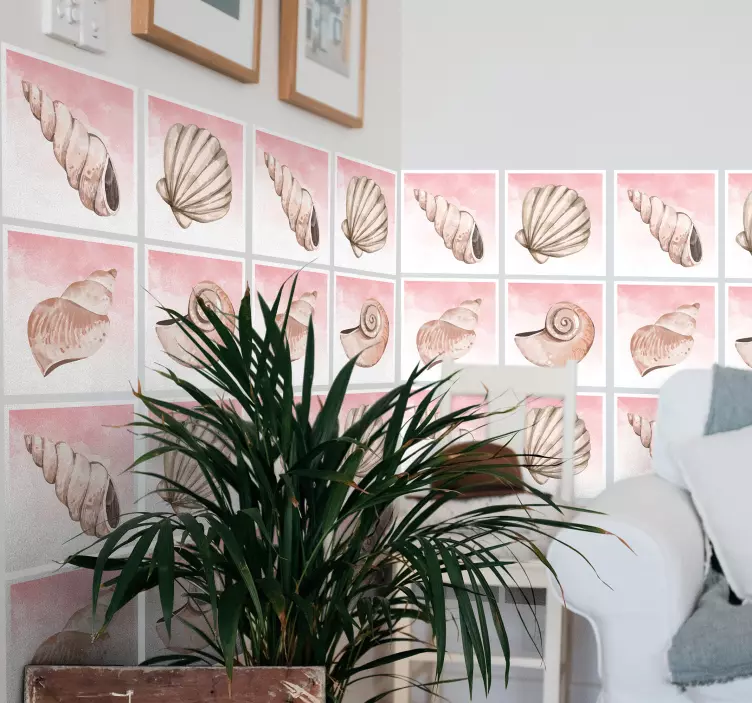 seashells tile vinyl sticker - TenStickers