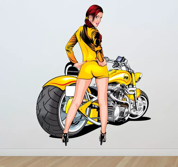 Sexy Motorbike Girl - TenStickers