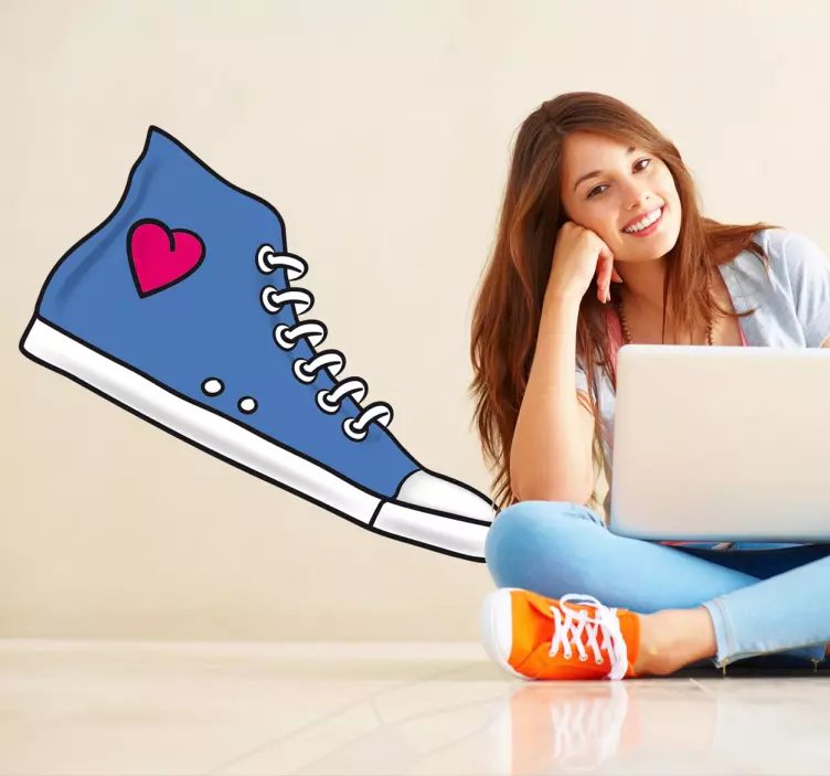 Shoe Heart Wall Sticker - TenStickers