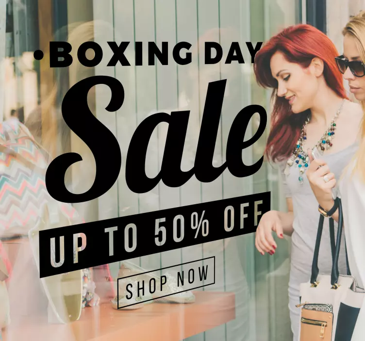 Shop Window Boxing Day Sale Shop Sticker - TenStickers