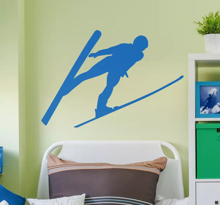 Skiing Man Silhouette Sticker - TenStickers