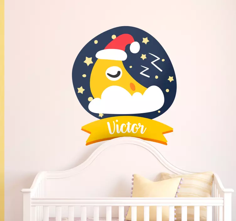 Sleeping Moon Nursery Sticker - TenStickers