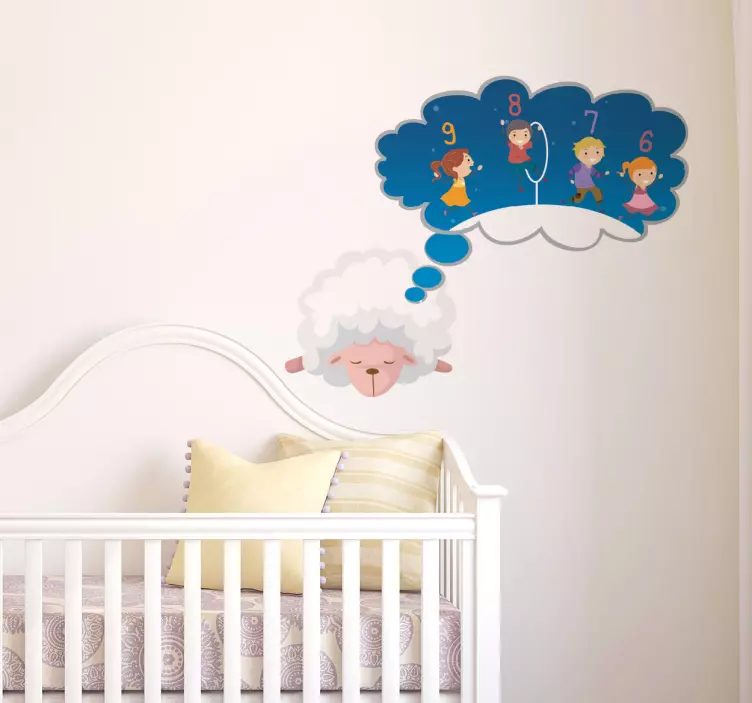 Sleeping Sheep Wall Sticker - TenStickers