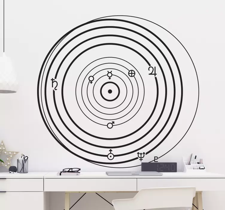 Solar System orbits science sticker - TenStickers