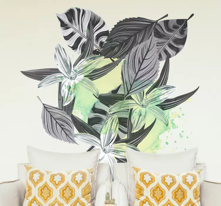 Splattered plant wall sticker - TenStickers