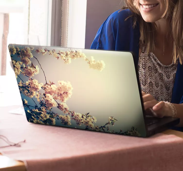 Spring blooming laptop sticker - TenStickers