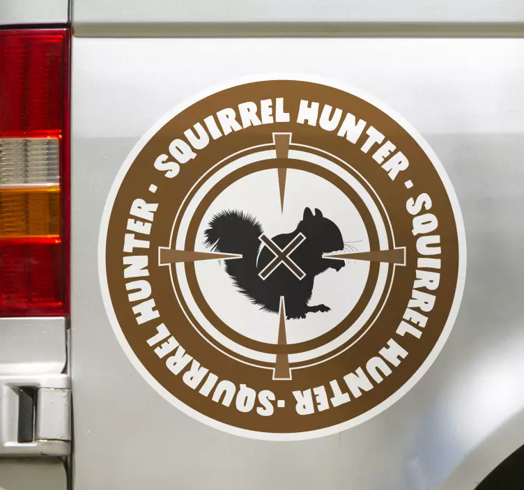 Squirrel hunter car Sticker - TenStickers