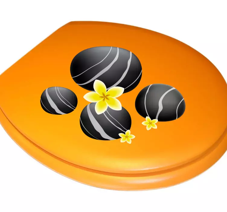 Black Stones Toilet Sticker - TenStickers