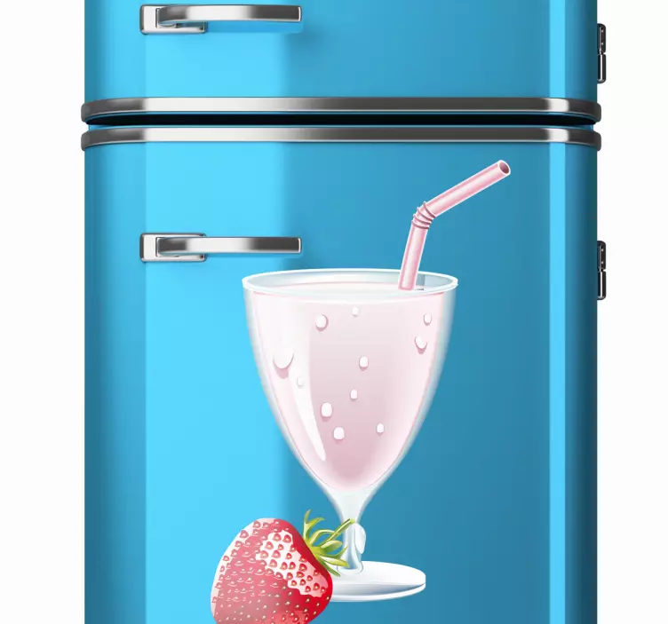 Strawberry Milkshake Sticker - TenStickers