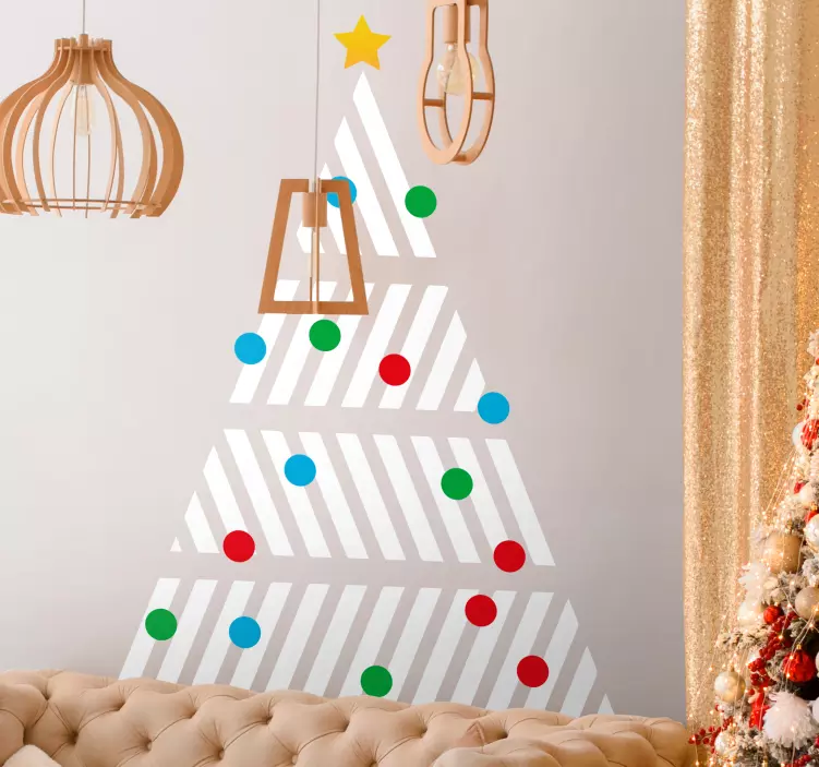 Stylish Christmas Tree holiday sticker - TenStickers