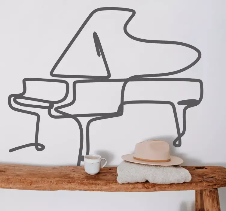 Stylish Piano Silhouette musical stickers - TenStickers